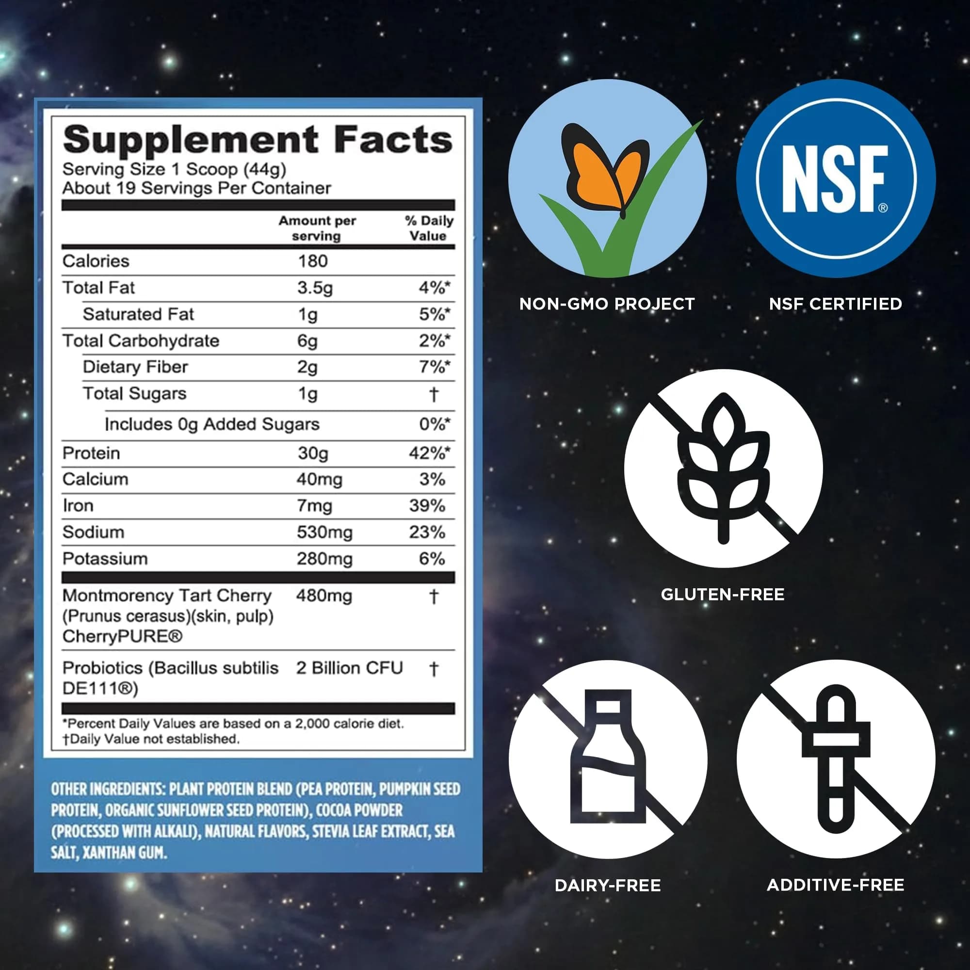 Vega Protein + Recovery Chocolate 816g (28.8 oz) | NSF Certified Plant-Based Protein for Muscle Recovery - view 4