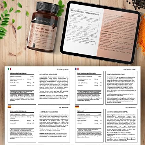 Pureclinica Glutathione 1000mg 240 Tablets | Supports Skin Brightening & Antioxidant Defense thumbnail 3