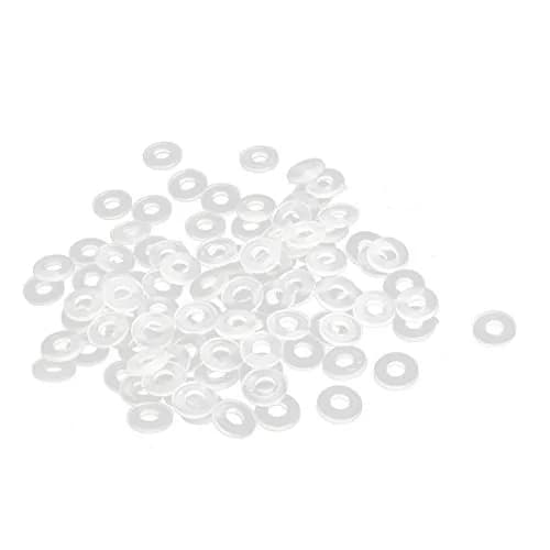 uxcell Nylon Flat Washers 7mm OD x 3mm ID x 1mm Thickness Clear | Pack of 100 thumbnail 1