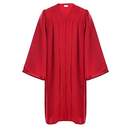 Newrara Graduation Gown Cap Tassel Set (Medium 48(5'3"-5'5"), Red) | Classic Polyester Graduation Attire for Adults thumbnail 3