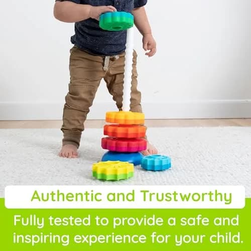 Fat Brain Toys SpinAgain Baby Stacking & Spinning Toy for Toddlers Ages 1+ | Develops Coordination & Cause-Effect thumbnail 6