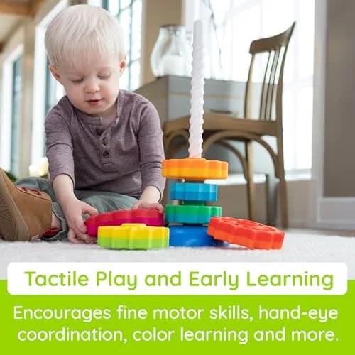 Fat Brain Toys SpinAgain Baby Stacking & Spinning Toy for Toddlers Ages 1+ | Develops Coordination & Cause-Effect thumbnail 7
