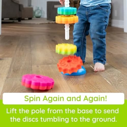 Fat Brain Toys SpinAgain Baby Stacking & Spinning Toy for Toddlers Ages 1+ | Develops Coordination & Cause-Effect thumbnail 9