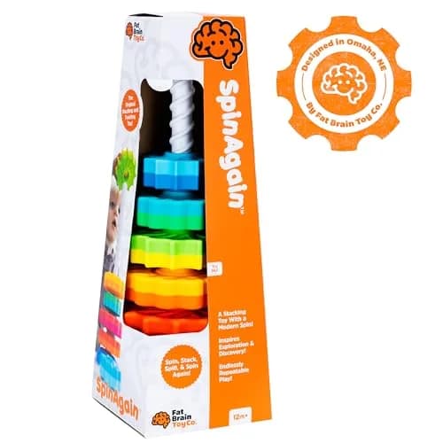 Fat Brain Toys SpinAgain Baby Stacking & Spinning Toy for Toddlers Ages 1+ | Develops Coordination & Cause-Effect thumbnail 10