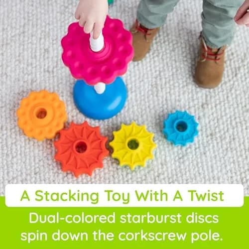 Fat Brain Toys SpinAgain Baby Stacking & Spinning Toy for Toddlers Ages 1+ | Develops Coordination & Cause-Effect thumbnail 4