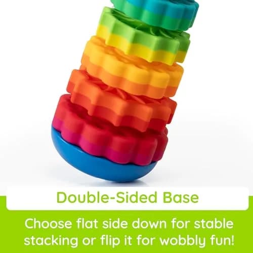 Fat Brain Toys SpinAgain Baby Stacking & Spinning Toy for Toddlers Ages 1+ | Develops Coordination & Cause-Effect thumbnail 5