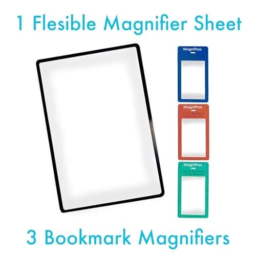 MagniPros Premium 3X (300%) Page Magnifying Fresnel Lens 4.5" x 7" | Ideal for reading small prints & low vision aids thumbnail 2