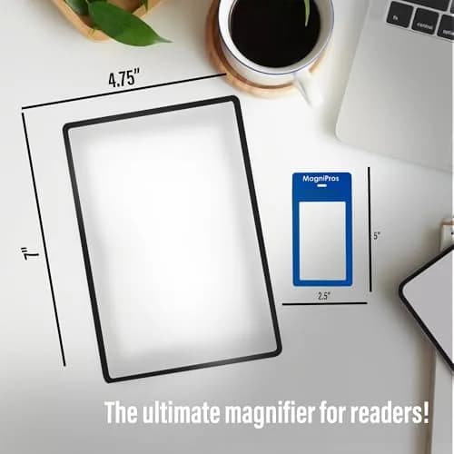 MagniPros Premium 3X (300%) Page Magnifying Fresnel Lens 4.5" x 7" | Ideal for reading small prints & low vision aids thumbnail 3