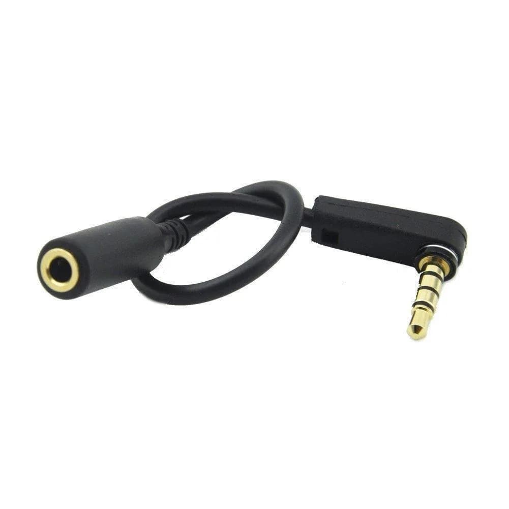 Seadream 6 inch 4-Pole 3.5mm Male Right Angle to Female Stereo Audio Cable for Beats Dr. Dre iPhone, Premium Quality, 1PCS Black — Black