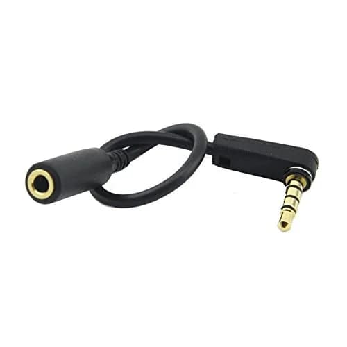 Seadream 6 inch 4-Pole 3.5mm Male Right Angle to Female Stereo Audio Cable for Beats Dr. Dre iPhone, Premium Quality, 1PCS Black thumbnail 1
