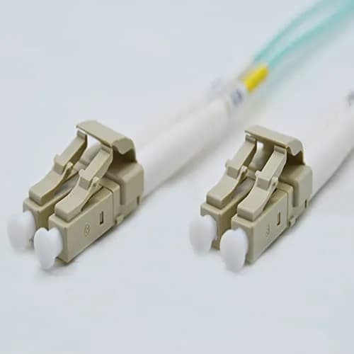 FCD 0.5M OM4 LC-LC Fiber Patch Cable | 10Gb Duplex Multimode, 50/125µm, Aqua Jacket thumbnail 2