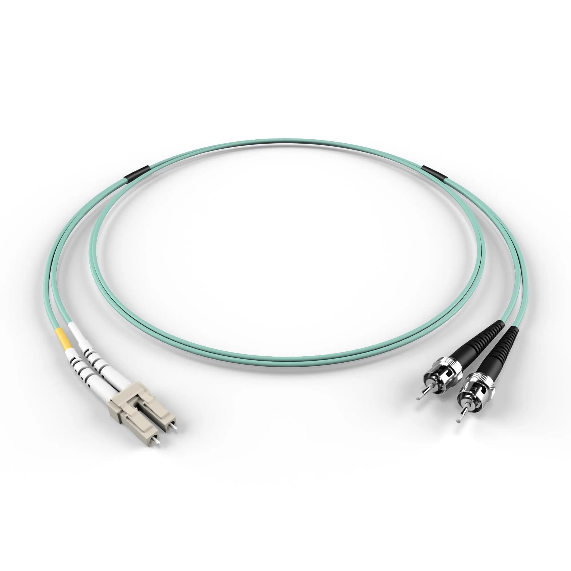FCD LC-ST OM4 Fiber Patch Cable - 0.5M | 10Gb Duplex Multimode, 50/125µm, LC-ST Connectors