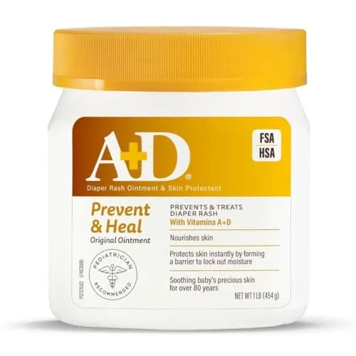 A+D Diaper Rash Ointment 16 oz | Moisturizing Skin Protectant with Vitamins A & D for Sensitive Baby Skin thumbnail 1