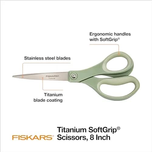 Fiskars 8” SoftGrip Titanium All Purpose Scissors for Office, 3-Pack | Heavy-Duty, Comfortable, Sharp thumbnail 2