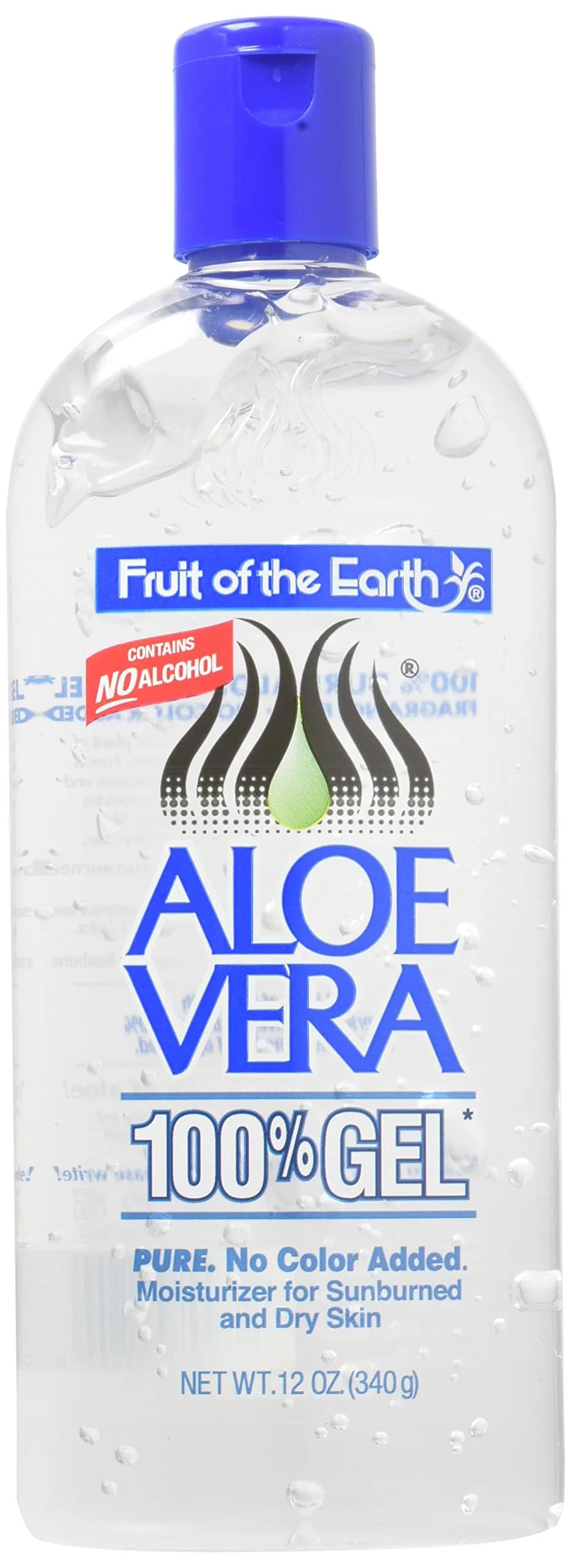 Fruit of the Earth 100% Aloe Vera Gel - 12 Ounce Bottle | Cooling & Soothing Skin Relief - main product image