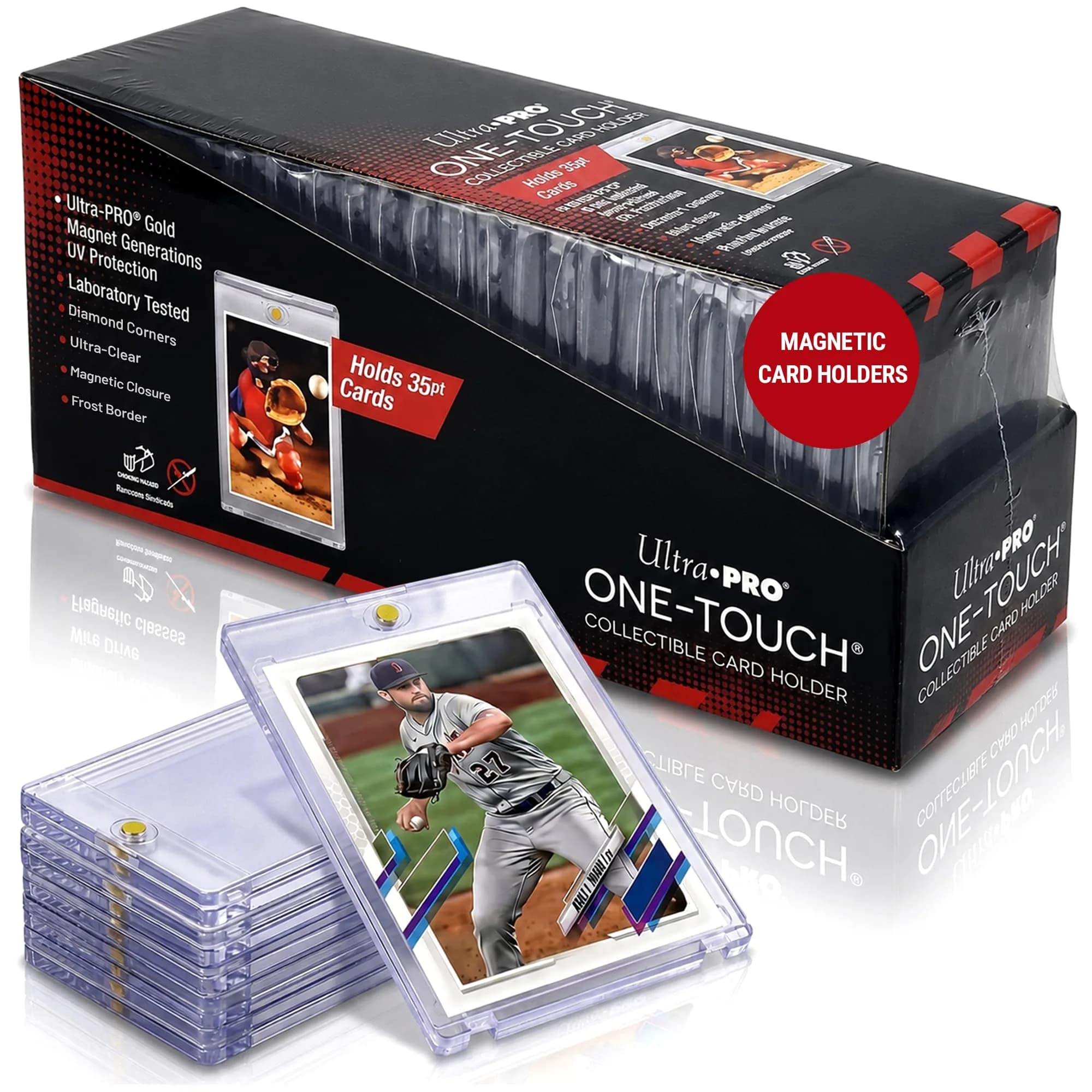 Ultra Pro Magnetic Card Holder 35pt | Clear Display with UV Blocking for Standard Cards — Clear