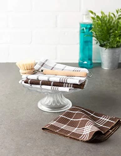 DII Waffle Weave Kitchen Collection Dishcloth Set 13x13" (33x33 cm) | Absorbent & Quick-Dry Cotton thumbnail 3