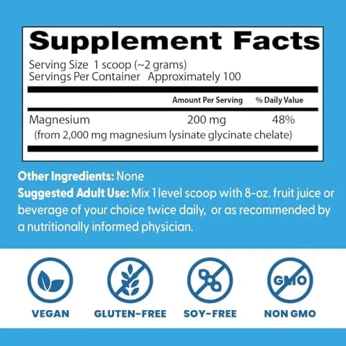 Doctor's Best High Absorption Magnesium Glycinate Powder 200g (7.1 Oz) | Vegan, Gluten-Free, Non-GMO Supplement for Sleep & Energy thumbnail 2