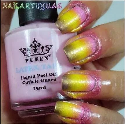 PUEEN Latex Tape Peel Off Cuticle Guard 15ml Pink | Dries Clear Pink for Easy Cleanup thumbnail 7