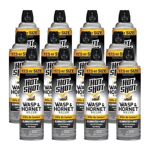 Hot Shot Wasp & Hornet Killer Aerosol Spray 496 ml (17.5 Fl Oz) 12-Pack | Kills Wasps, Hornets, Yellow Jackets & More on Contact thumbnail 1