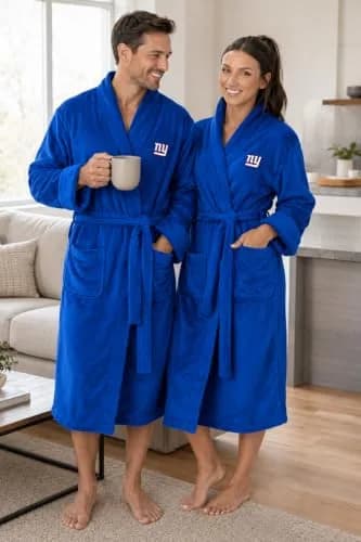 Northwest NFL New York Giants Adult Unisex Silk Touch Bathrobe Large/X-Large | Officially Licensed Fan Lounge Wear thumbnail 2