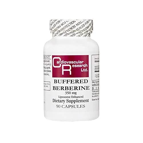 Cardiovascular Research Buffered Berberine 350 Mg | Herbal Supplement for Heart Support | 90 Capsules thumbnail 1