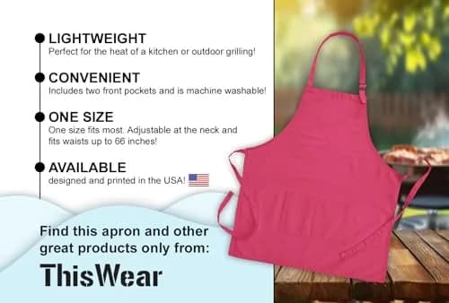 ThisWear Keep Calm Bake On Apron - Heliconia | Durable Cotton Apron for Baking & Cooking thumbnail 7
