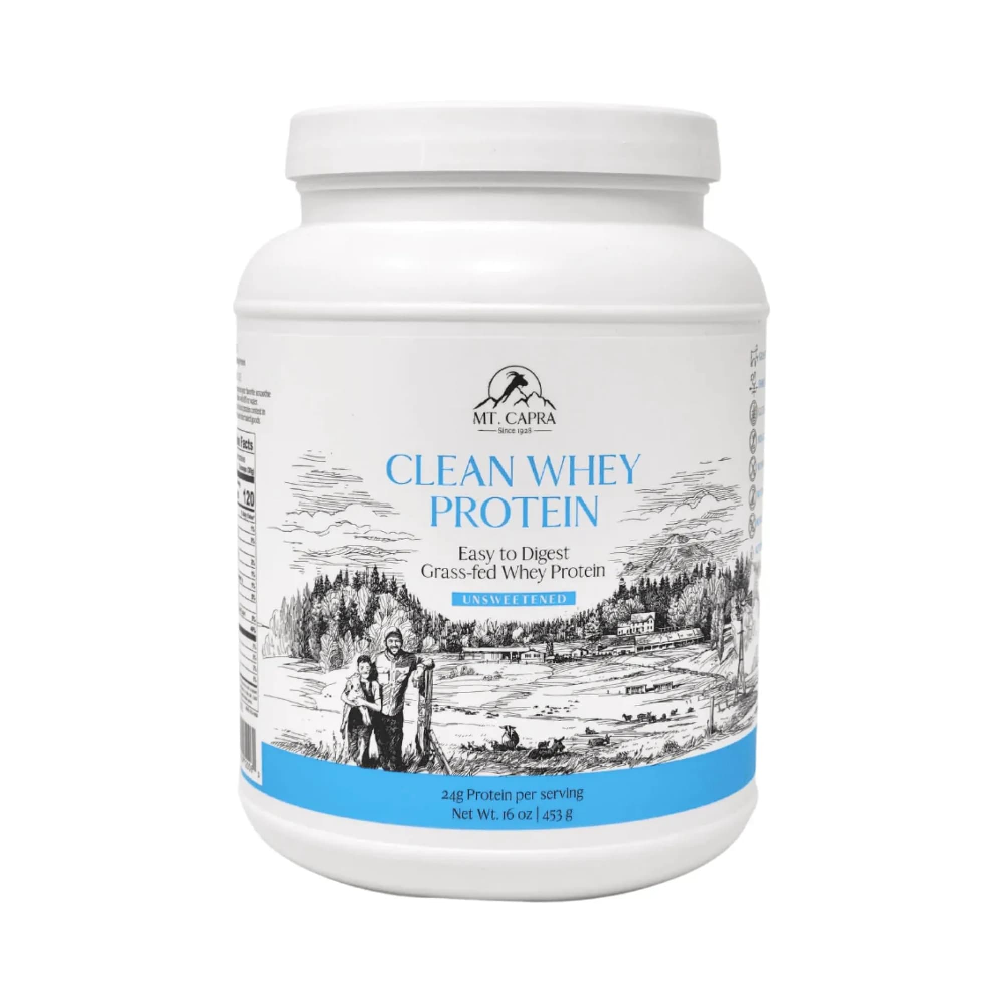 Mt. Capra Clean Whey Protein | 24 g Protein Per Serving | Unsweetened thumbnail 1