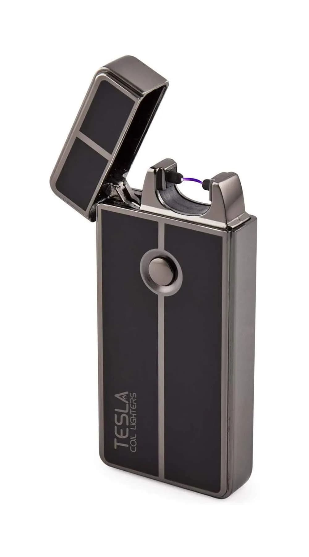 Tesla Coil Lighters USB Rechargeable Windproof Arc Lighter, Gun Metal | 7.6 cm (3") Lighter - main product image