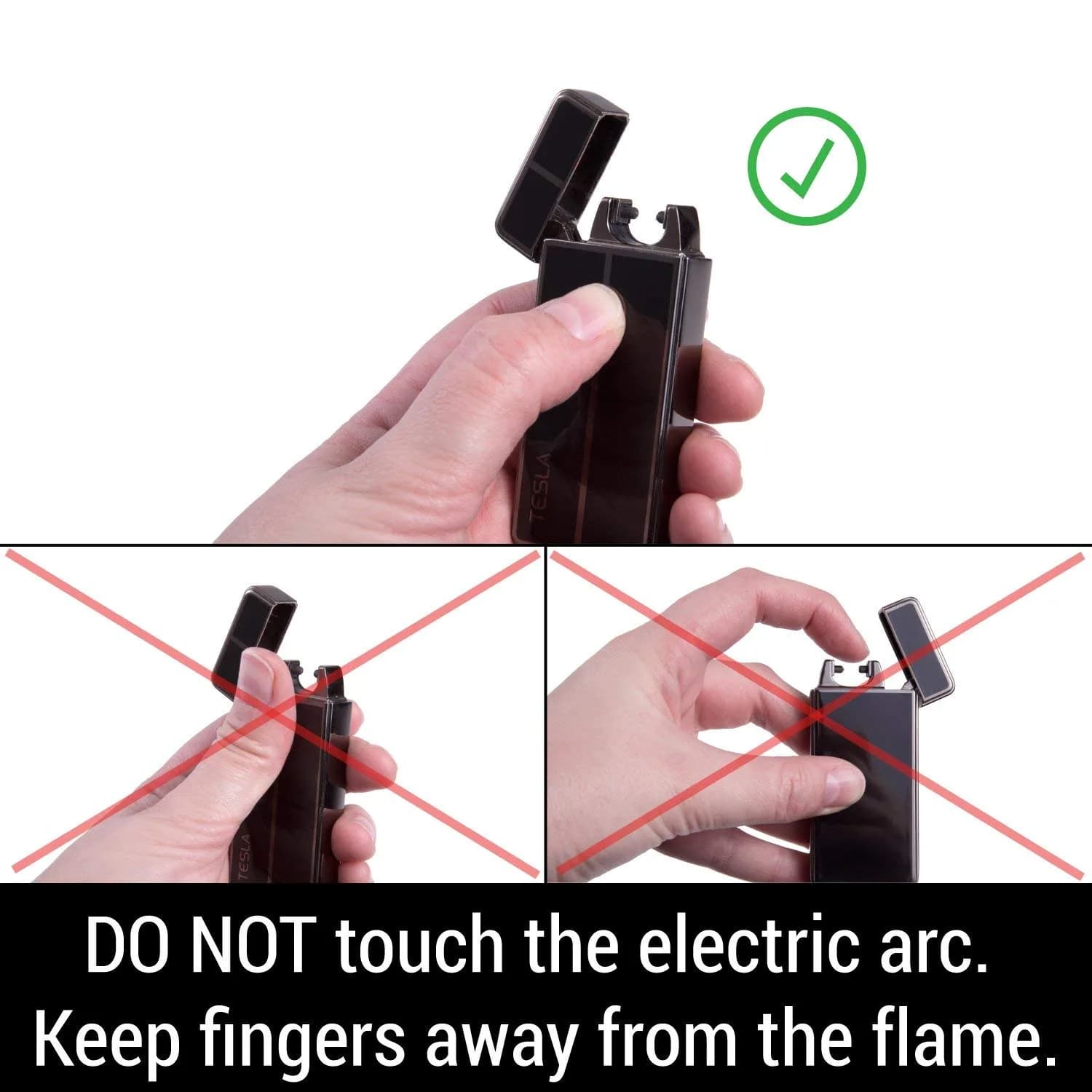 Tesla Coil Lighters USB Rechargeable Windproof Arc Lighter, Gun Metal | 7.6 cm (3") Lighter - view 6