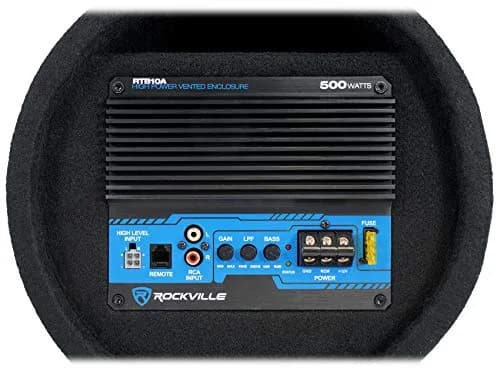 Rockville RTB10A 10" Powered Subwoofer Bass Tube with RWK10 Amp Kit | 500W RMS, Car Audio thumbnail 4