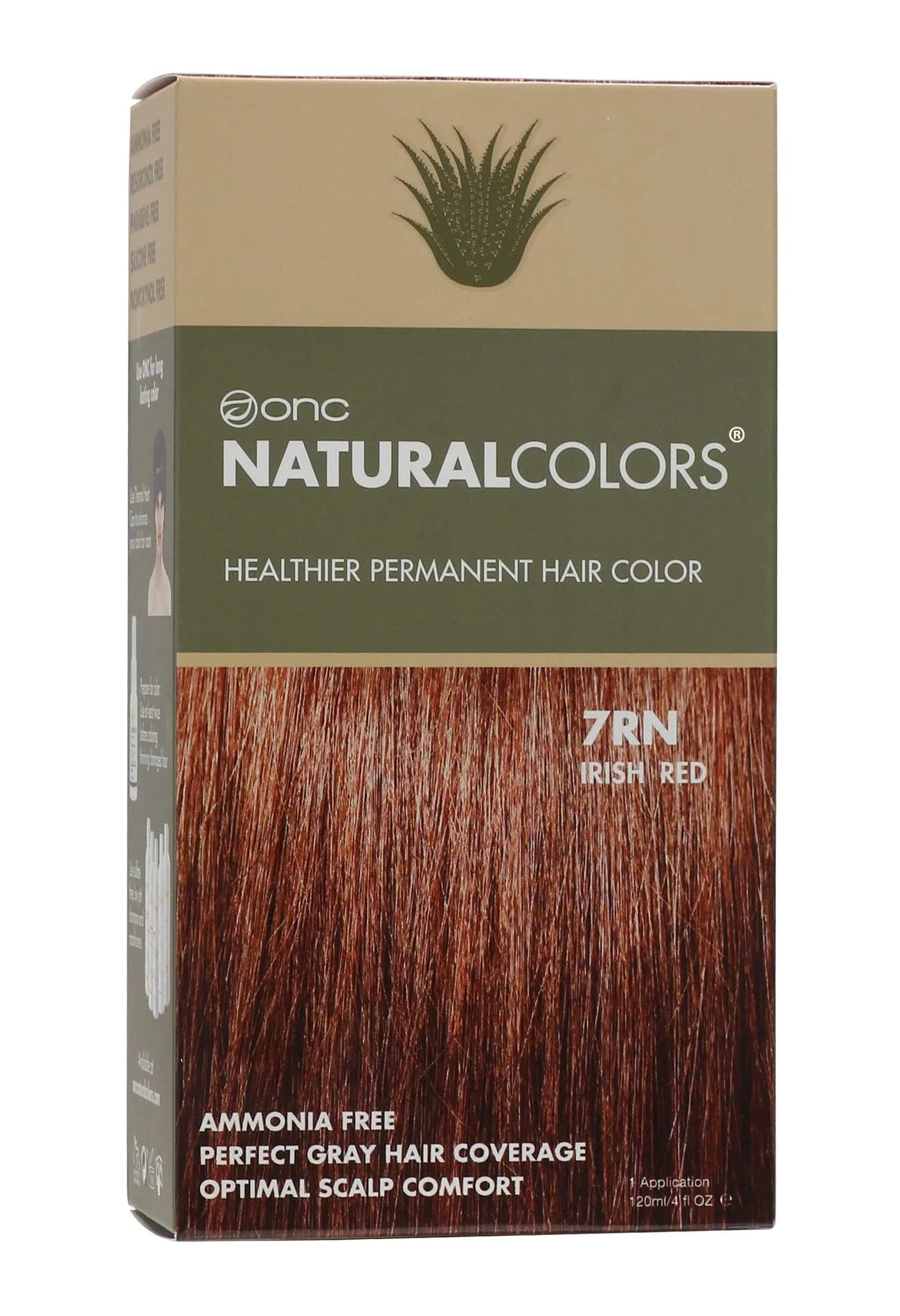 ONC NATURALCOLORS (7RN Irish Red) 120 mL | Heat Activated Organic Hair Dye with 100% Gray Coverage — 7RN IRISH RED