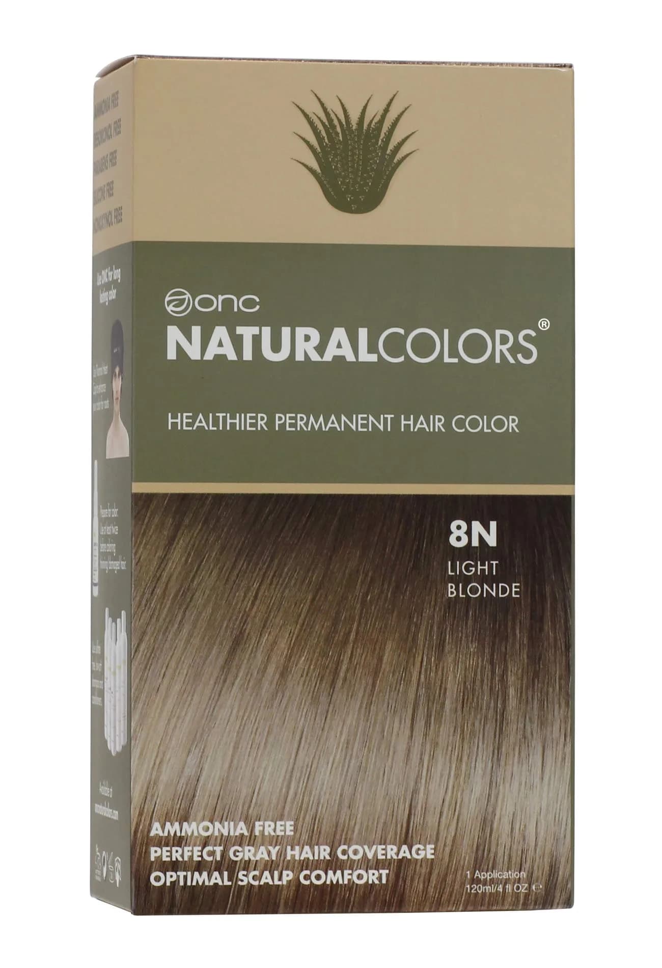 ONC NATURALCOLORS 8N Light Blonde Hair Dye 120 mL | Organic, Ammonia-Free, Gray Coverage — 8N LIGHT BLONDE