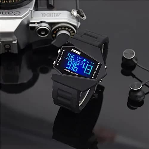 Gosasa Men Sports Military Watch 47mm Digital LED Light Water-Resistant (Black) thumbnail 4