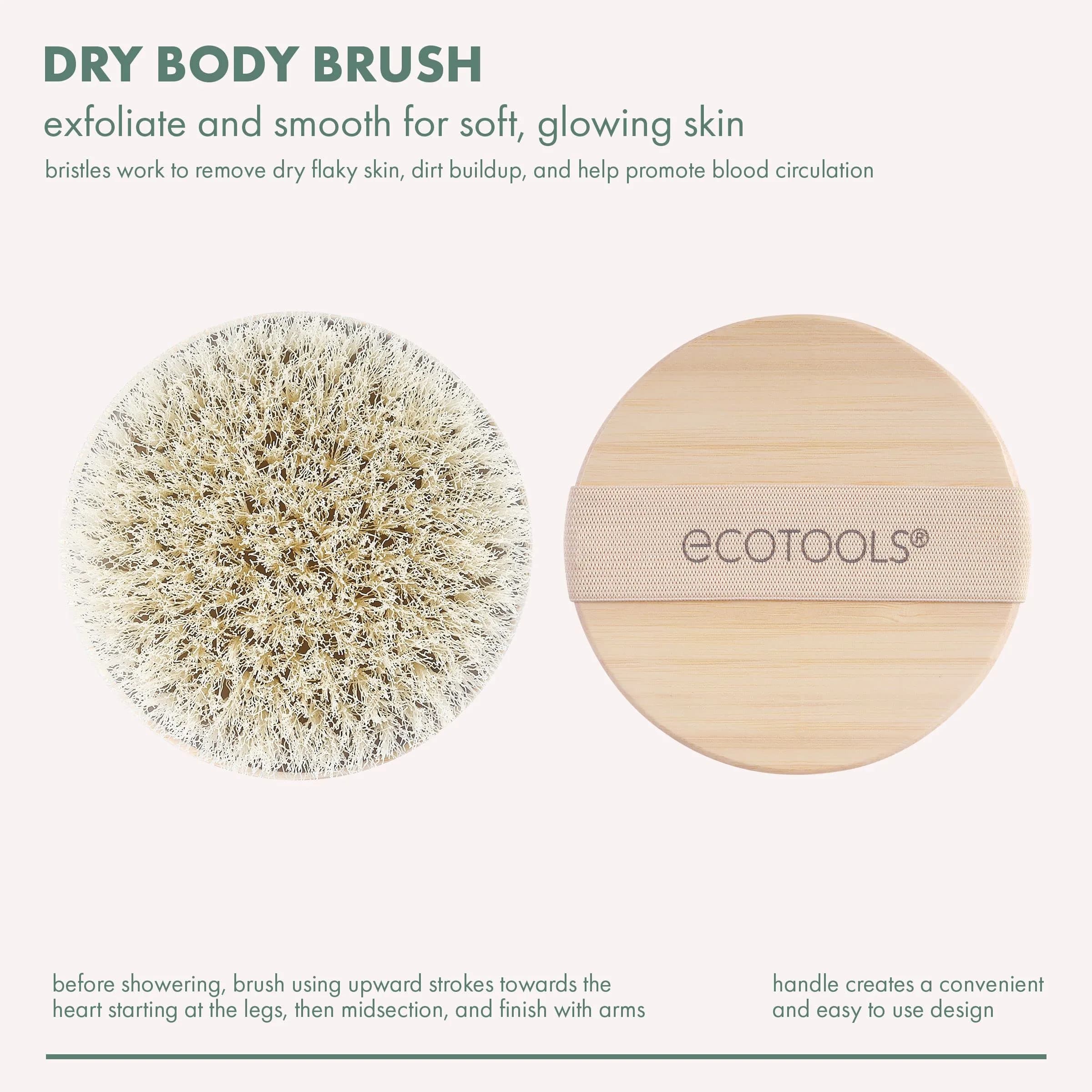 EcoTools Dry Body Brush for Dry Brushing, Smooth Skin, 1 Count | Gentle Exfoliation for Glowing Skin - view 2