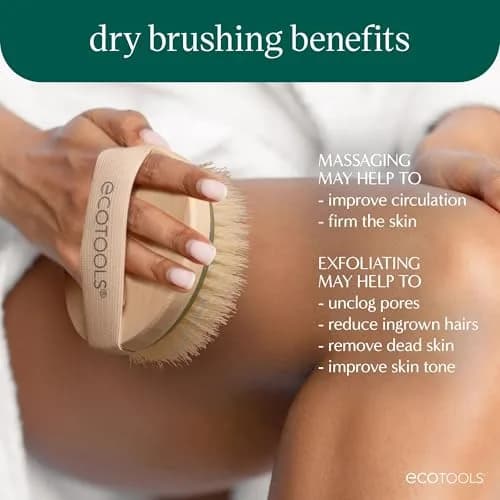 EcoTools Dry Body Brush for Dry Brushing, Smooth Skin, 1 Count | Gentle Exfoliation for Glowing Skin thumbnail 3