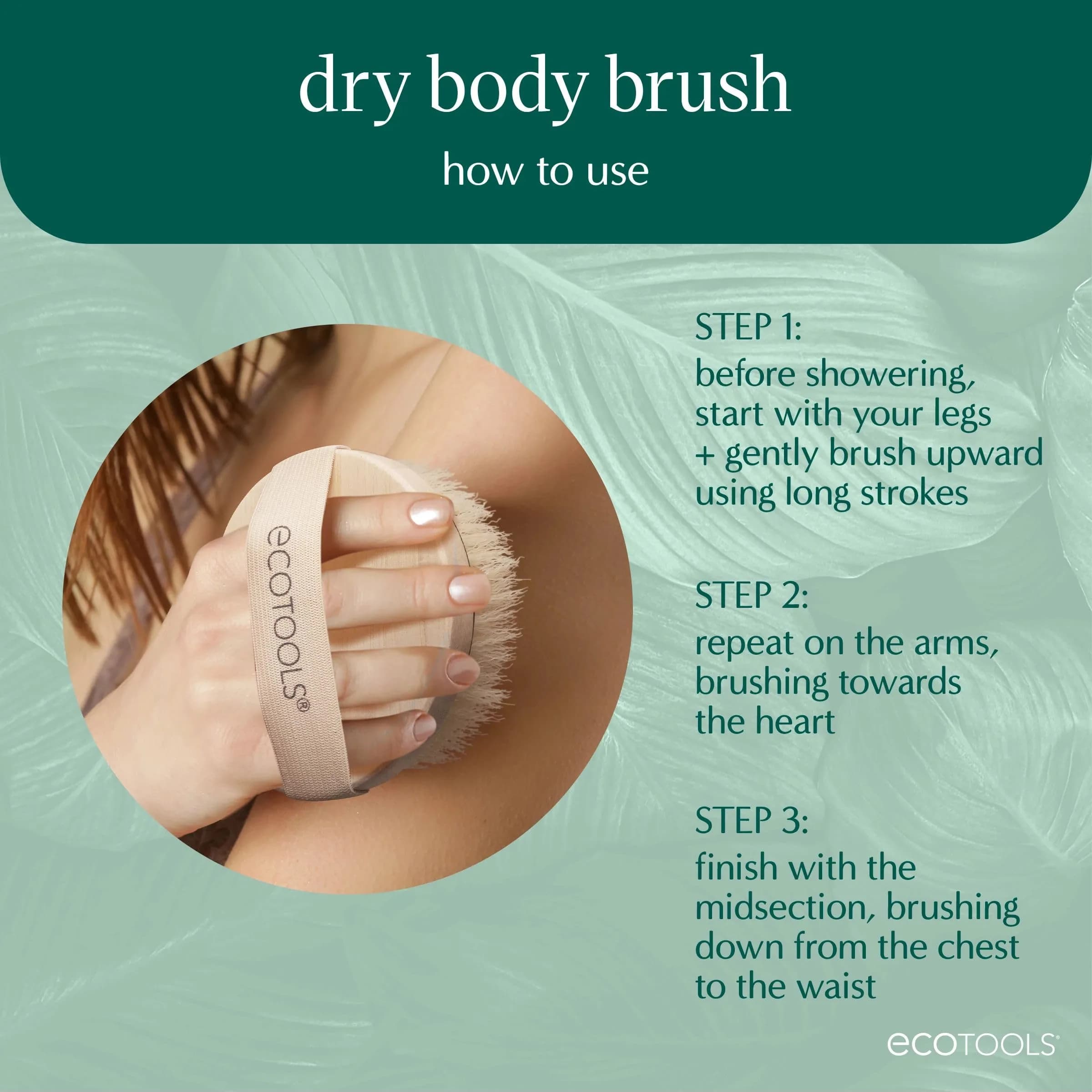 EcoTools Dry Body Brush for Dry Brushing, Smooth Skin, 1 Count | Gentle Exfoliation for Glowing Skin - view 4