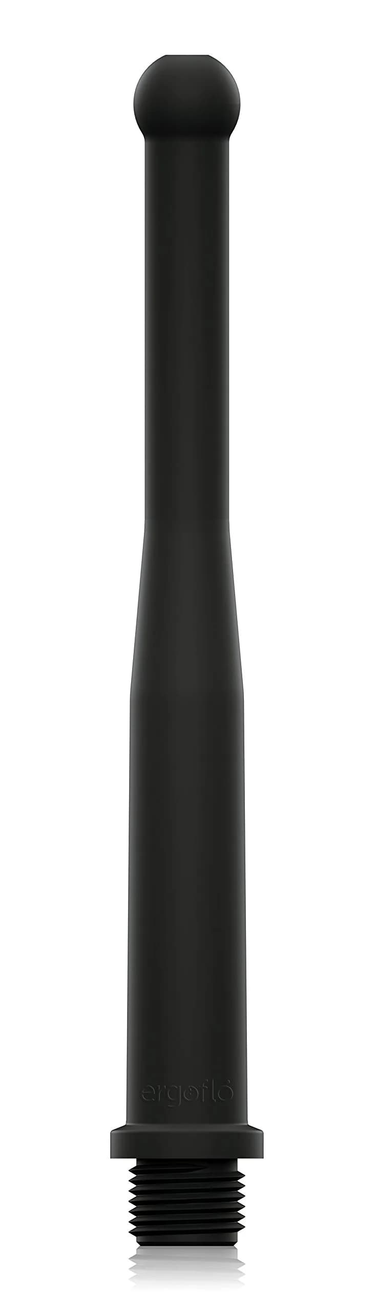 Perfect Fit Ergofló 8” Flex Tip Nozzle for Anal Douche | Silicone & ABS Plastic, Use with North American Shower Systems — Black