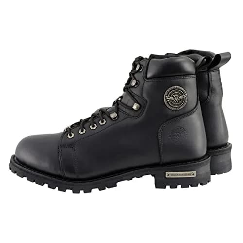 Milwaukee Leather Men's Black Leather Motorcycle Boots with Side Zipper | Waterproof & Durable (70-120 chars) thumbnail 4
