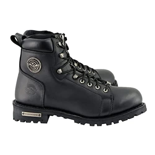 Milwaukee Leather Men's Black Leather Motorcycle Boots with Side Zipper | Waterproof & Durable (70-120 chars) thumbnail 7