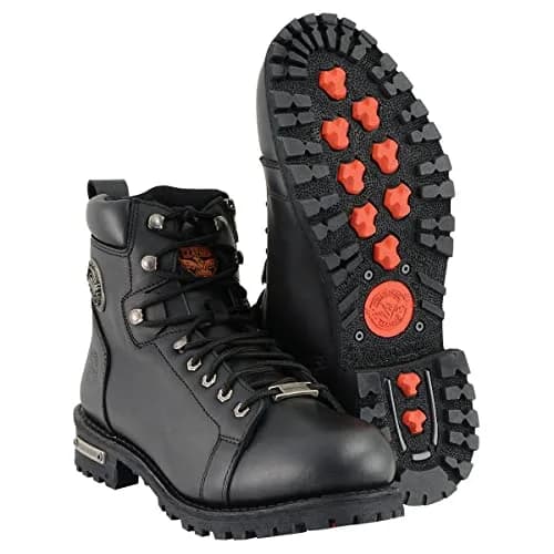 Milwaukee Leather Men's Black Leather Motorcycle Boots with Side Zipper | Waterproof & Durable (70-120 chars) thumbnail 8