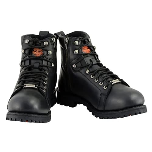 Milwaukee Leather Men's Black Leather Motorcycle Boots with Side Zipper | Waterproof & Durable (70-120 chars) thumbnail 2