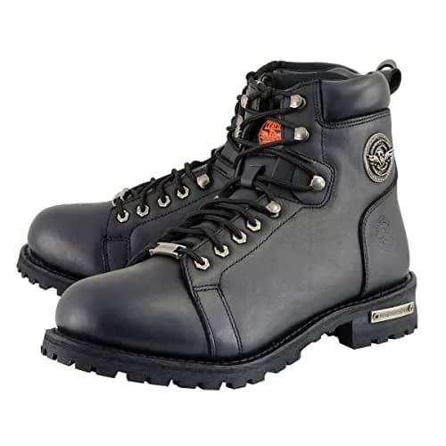 Milwaukee Leather Men's Black Leather Motorcycle Boots with Side Zipper | Waterproof & Durable (70-120 chars) thumbnail 3