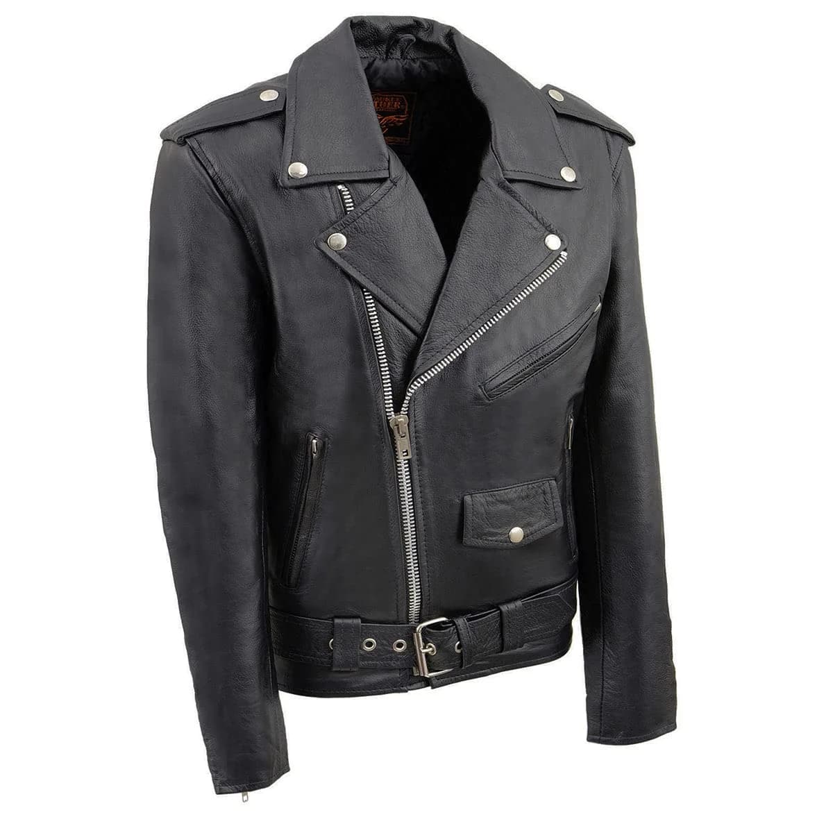 Milwaukee Leather Boys' Motorcycle Jacket Size 34 | Classic Black Leather Youth Riding Gear — Black