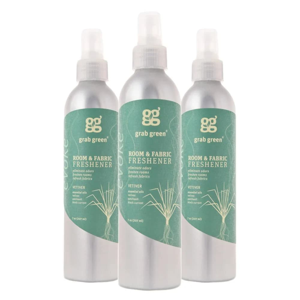 Grab Green Room and Fabric Freshener Spray, Vetiver, 21 Ounce | Natural Odor Neutralizer for Fabrics & Air — Vetiver