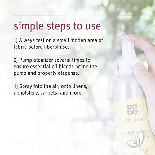 Grab Green Room and Fabric Freshener Spray, Vetiver, 21 Ounce | Natural Odor Neutralizer for Fabrics & Air thumbnail 8