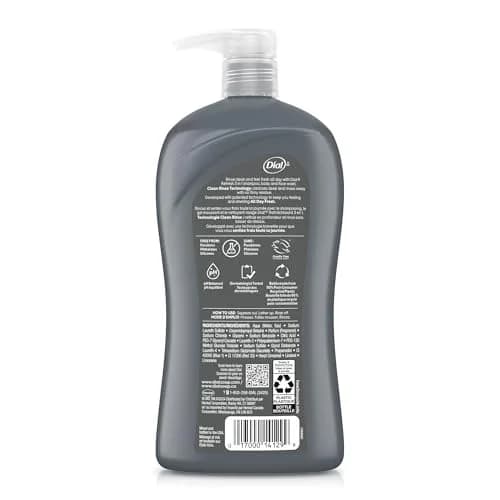 Dial Men 3 in 1 Body, Hair and Face Wash Refresh 946ml (32 Fl Oz) | Cleanses Deeply, Gentle on Skin thumbnail 6
