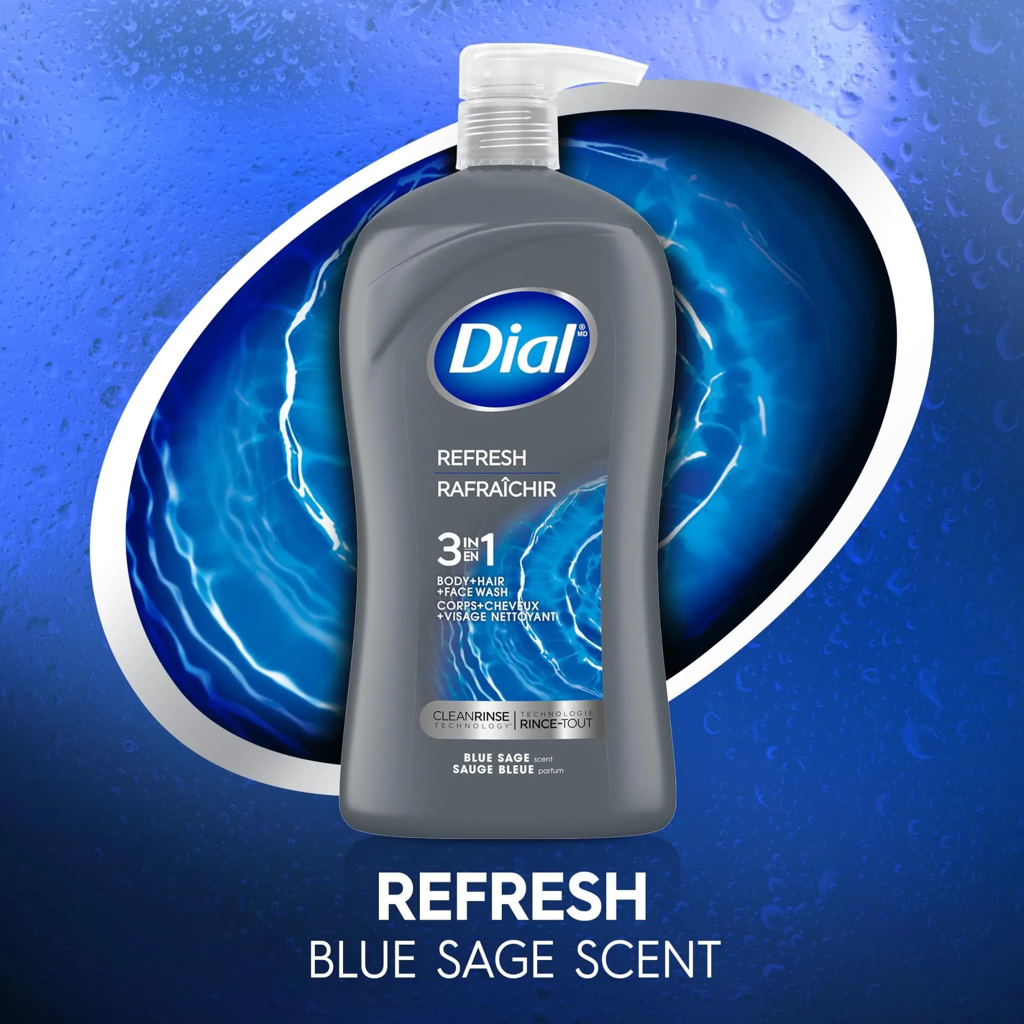 Dial Men 3 in 1 Body, Hair and Face Wash Refresh 946ml (32 Fl Oz) | Cleanses Deeply, Gentle on Skin - view 8