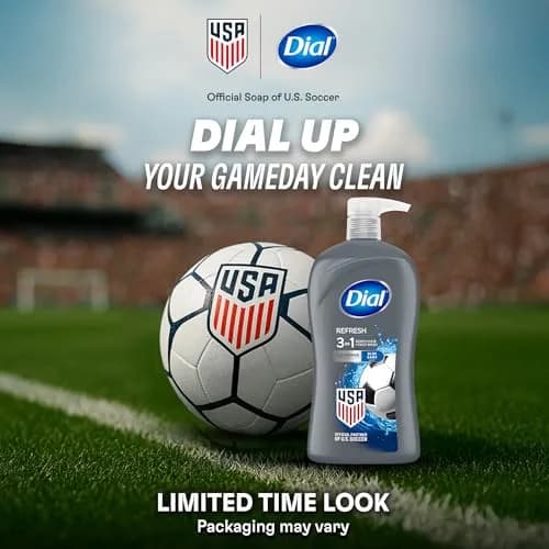 Dial Men 3 in 1 Body, Hair and Face Wash Refresh 946ml (32 Fl Oz) | Cleanses Deeply, Gentle on Skin thumbnail 2