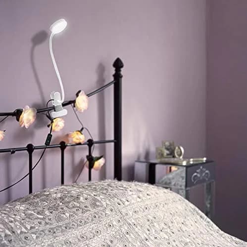LEPOWER Clip-On Reading Lamp with Adjustable Gooseneck & Dual Light Modes, 2.17" Clip Width | Silver Metal Desk Lamp for Bedside & Study thumbnail 5